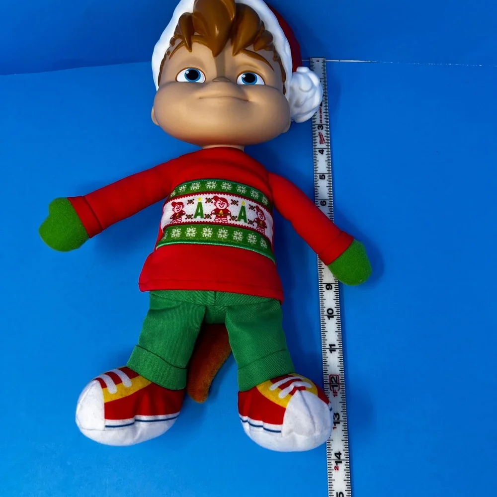 Fisher Price Alvin Chipmunks 14 inch Red Green Christmas Santa Hat‎ Plush
